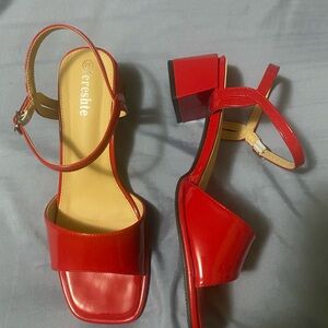 Red Strappy Heels by